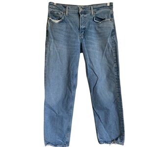 AGOLDE Kye Crop Raw Hem Jeans 29 Vintage Wash Premium Denim Organic Cotton